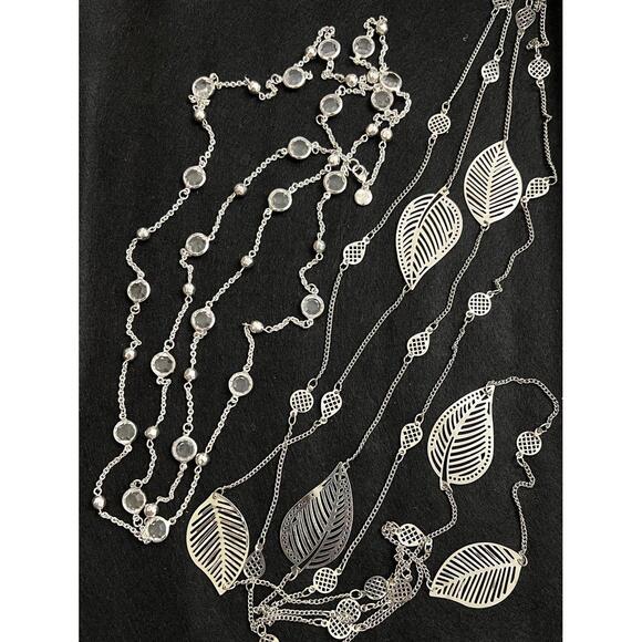 ALFANI Silver Tone Marcasite Necklace Lot - Picture 9 of 9